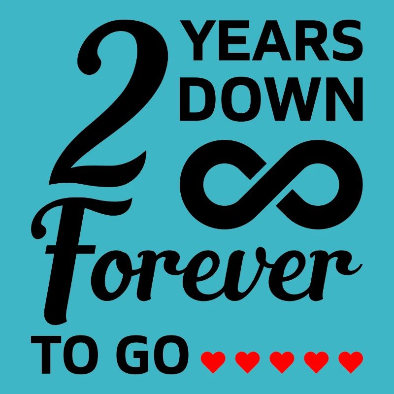 2 Years Down pour toujours un cadeau d'anniversaire de mariage
