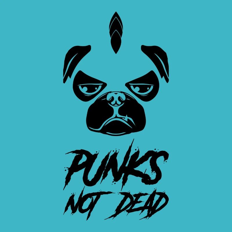 Punks not Dead Mops Pug Gift