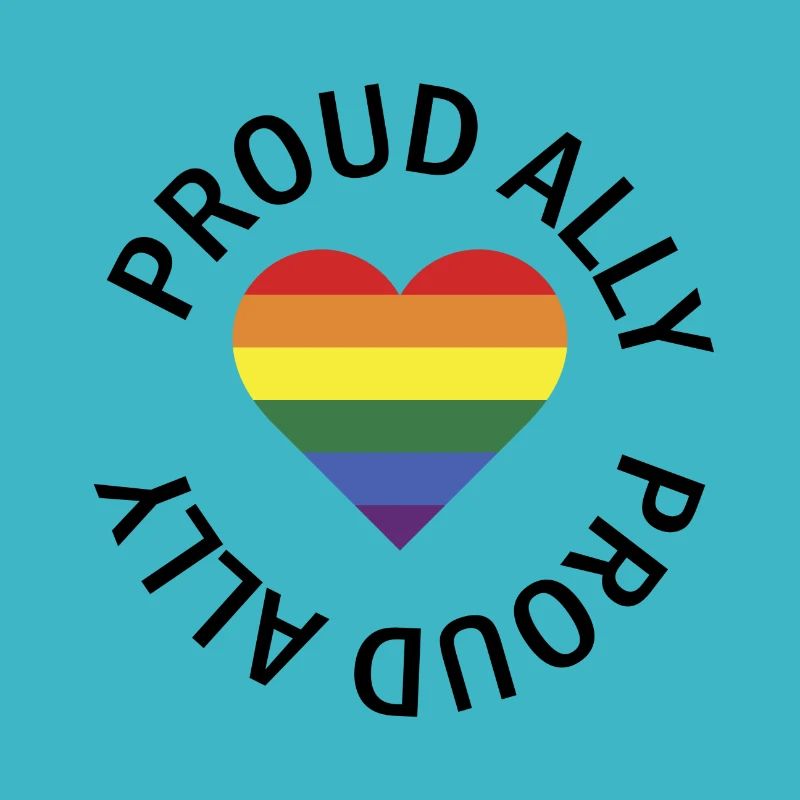 Proud Ally heart lgbt Pride Month gift