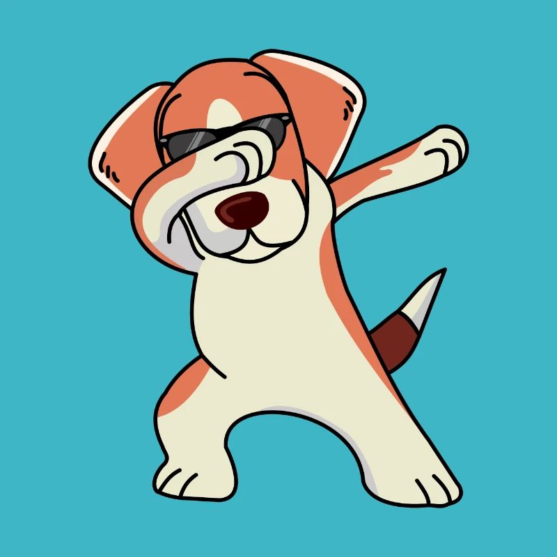 Beagle Dabbing Dancing Funny with sunglasses