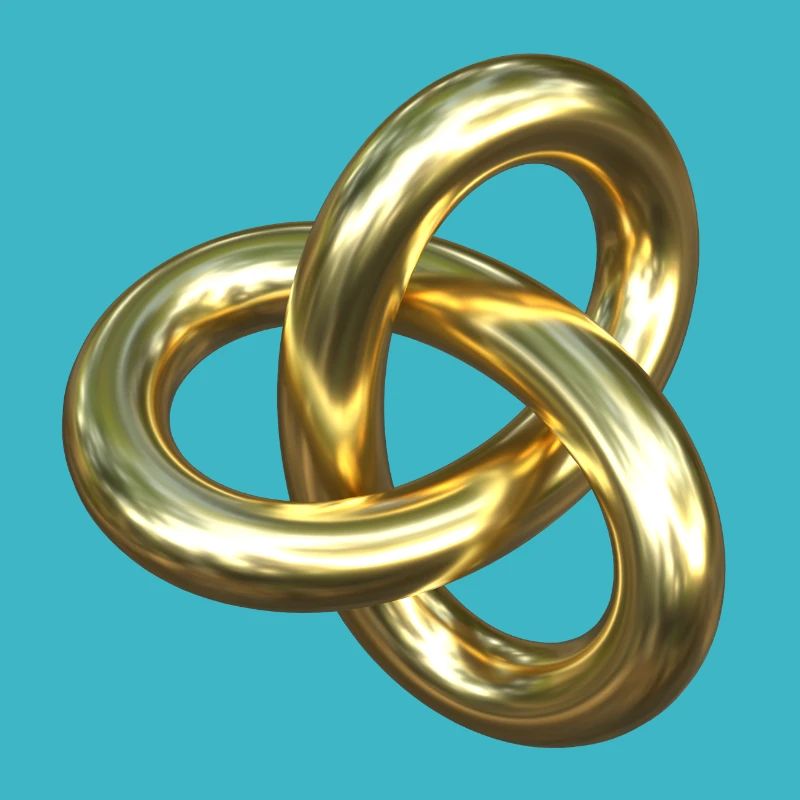 Torusknoten Gold 3D