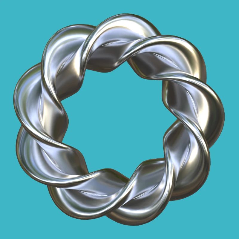 Gedrehter 3D Ring Silber