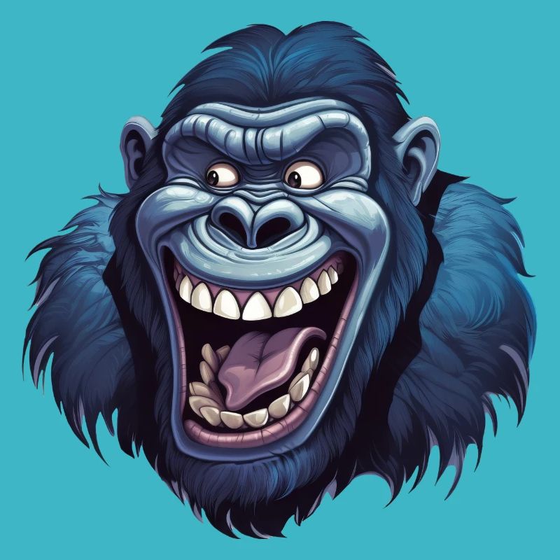 Funny gorilla grins