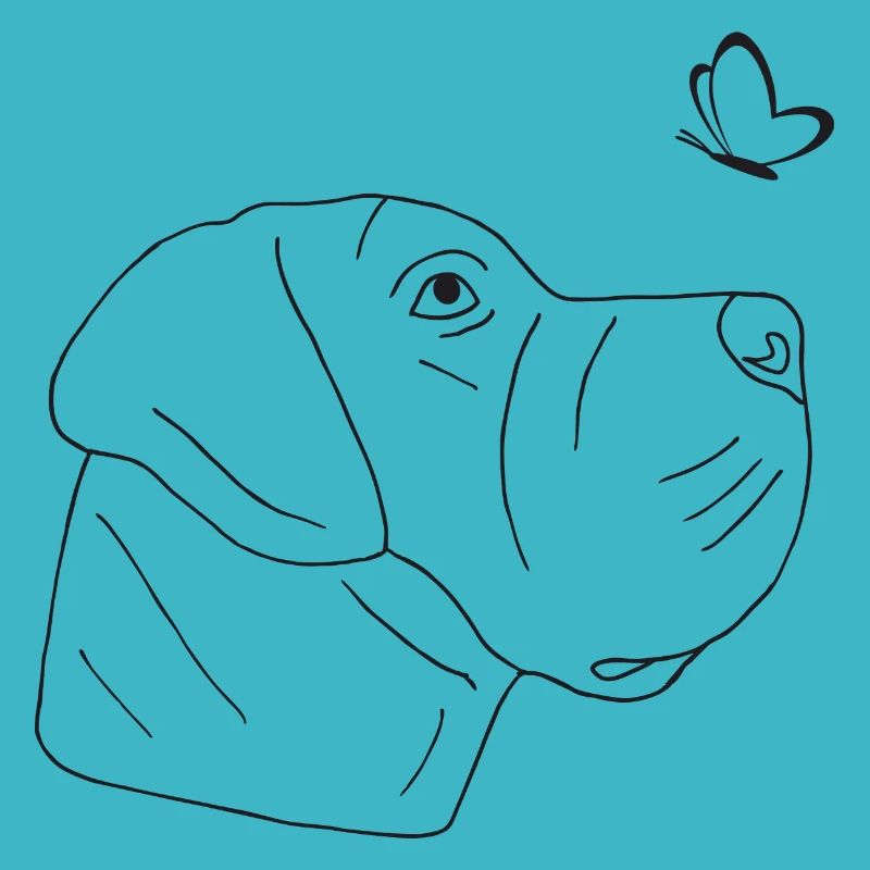 Deutsche Dogge mit Schmetterling