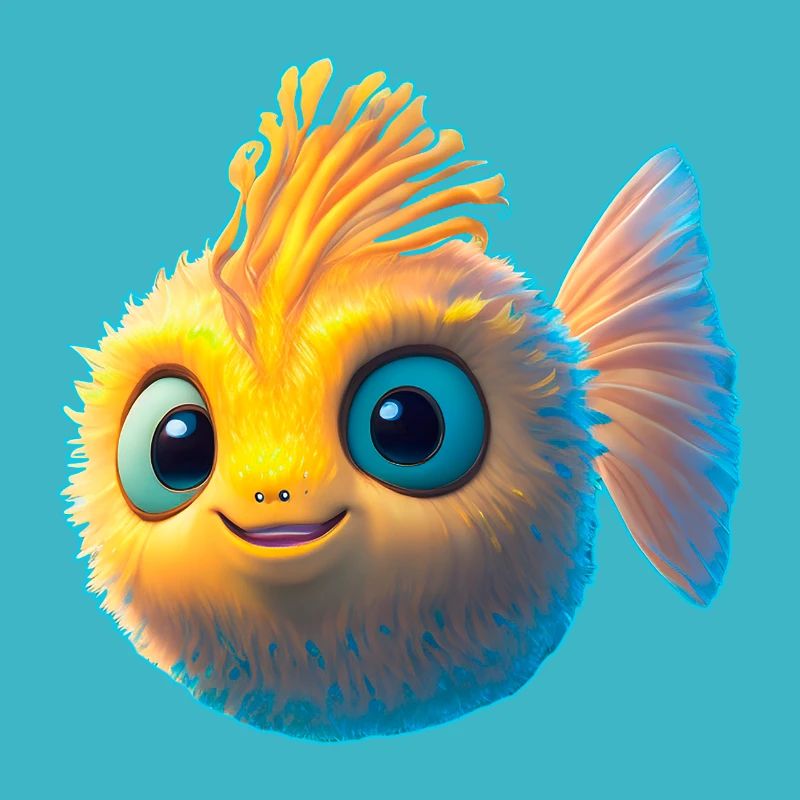 mignon bébé poisson-globe