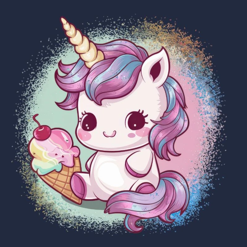 Kawaii Einhorn mit Eis