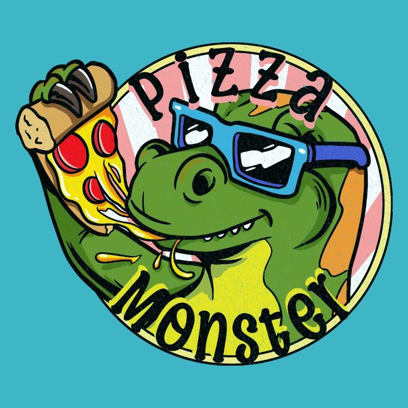 Pizza Monster Pizza Dinosaur cool Pizza Monster