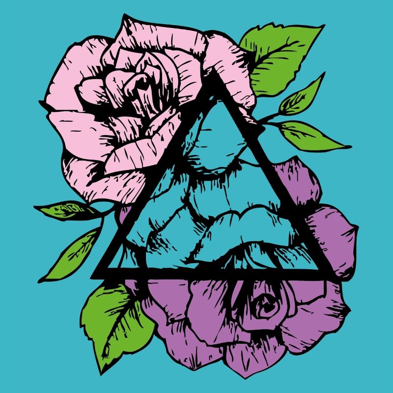 Geometric roses Colorful