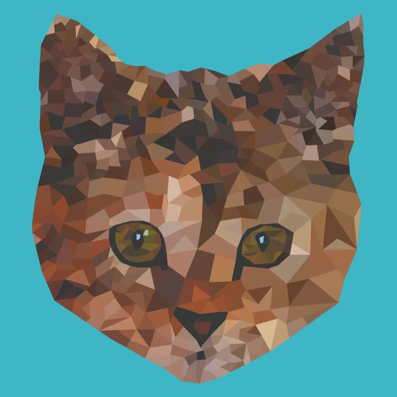 Katze Low Poly Kunst Geschenk Europäisch Kurzhaar