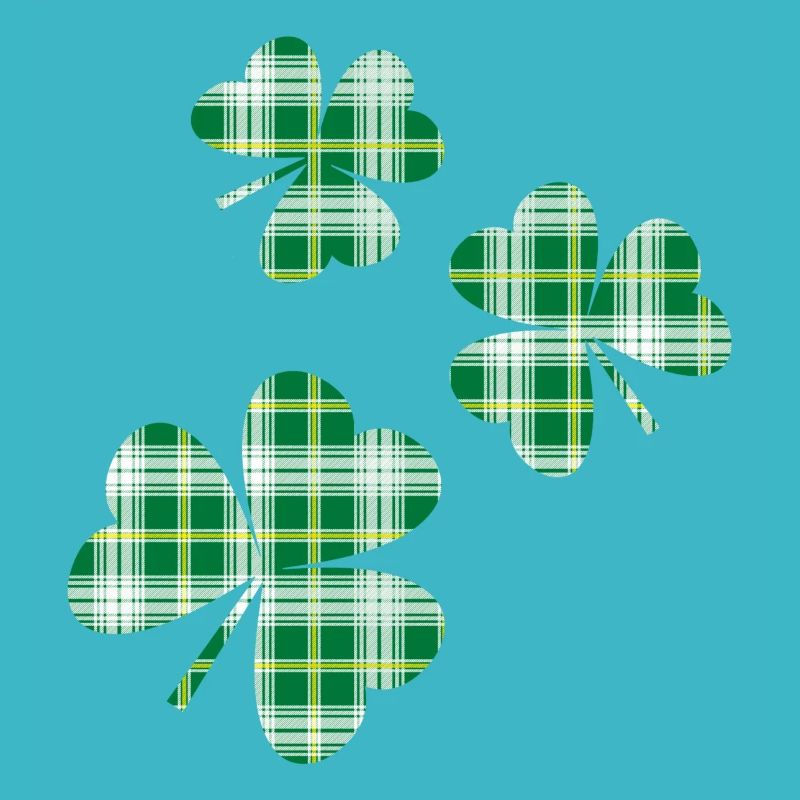 3 St. Patrick's Day Irish Tartan Shamrocks
