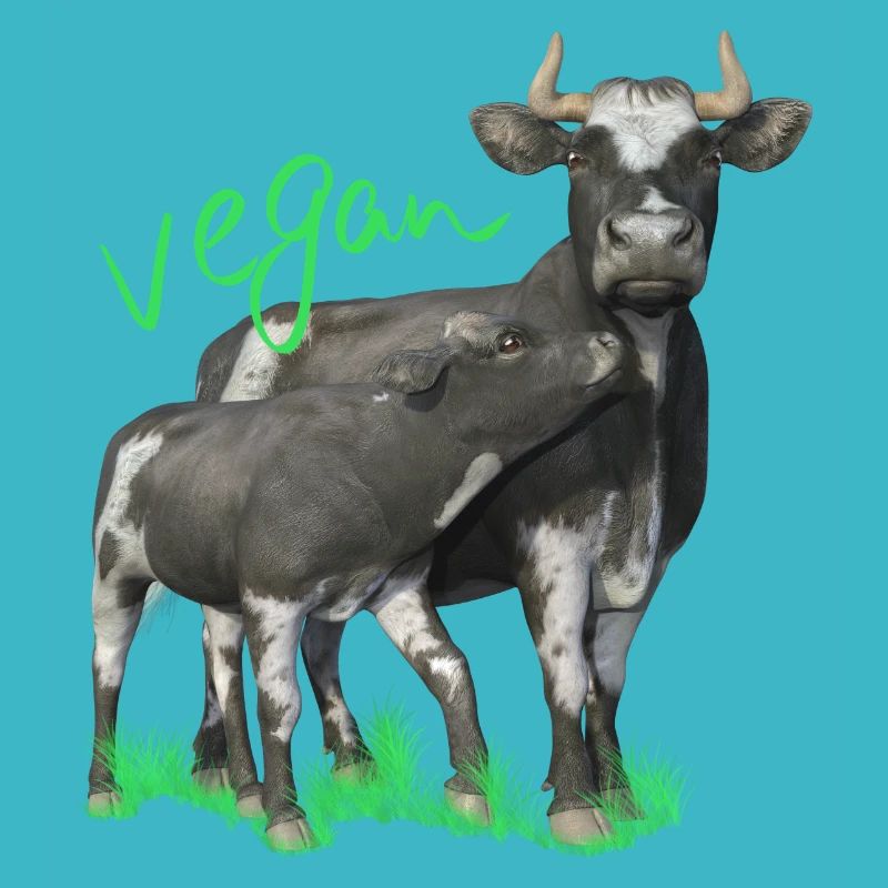Kuh mit Kalb - vegan