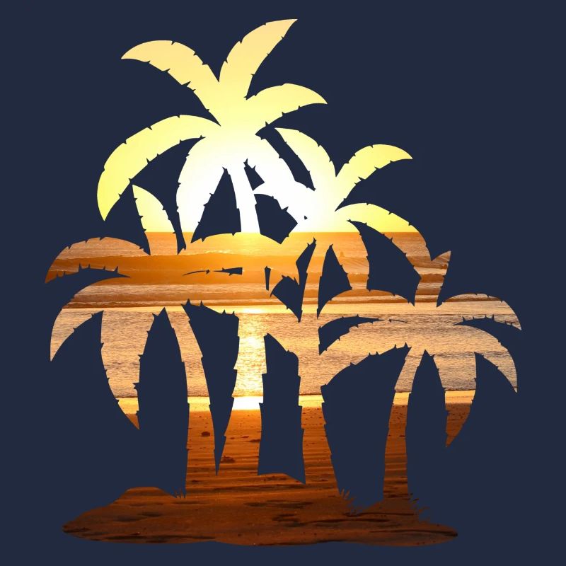 Sunset palm summer
