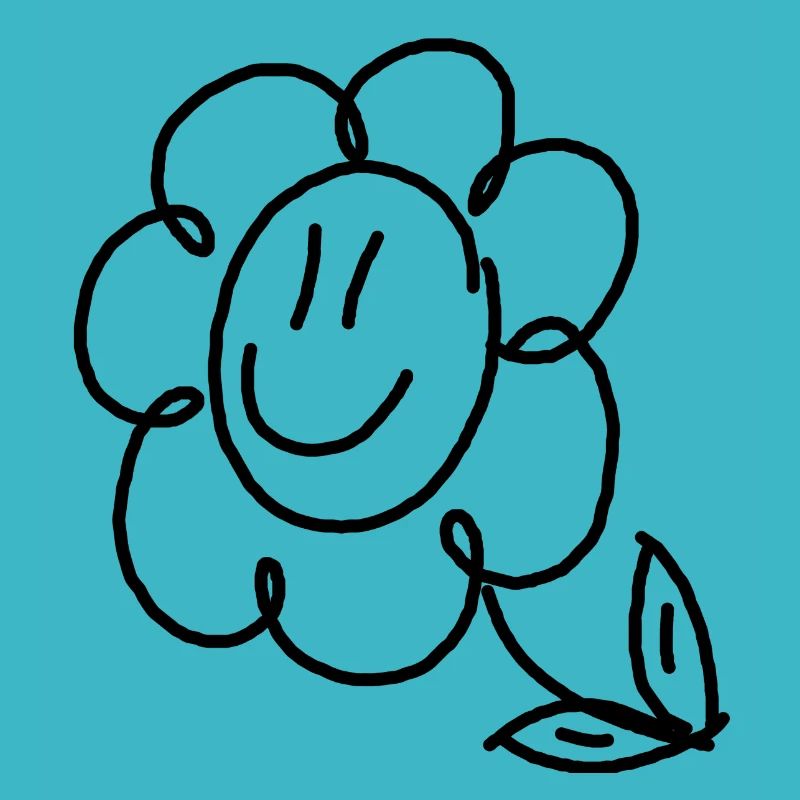 Dessin au trait fleur mignon fleur