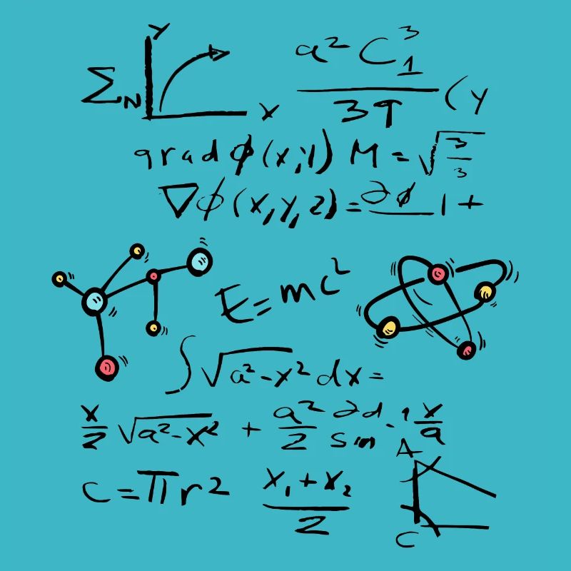 Physique Mathématique Formule avec des atomes et des molécules
