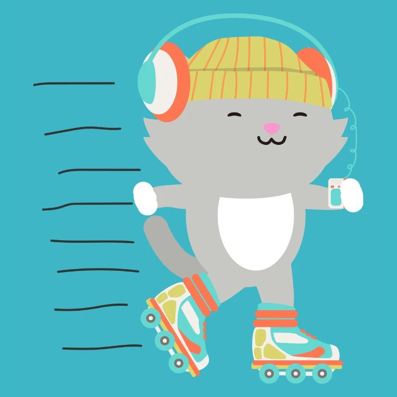 Rollschuh Mieze Katze Rollerskates Kätzchen