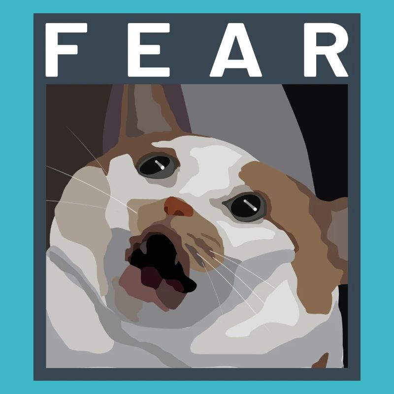 Scared cat Meme Illustration