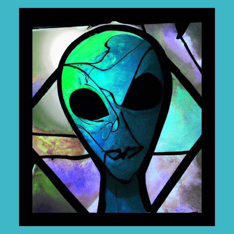 Stained glass alien