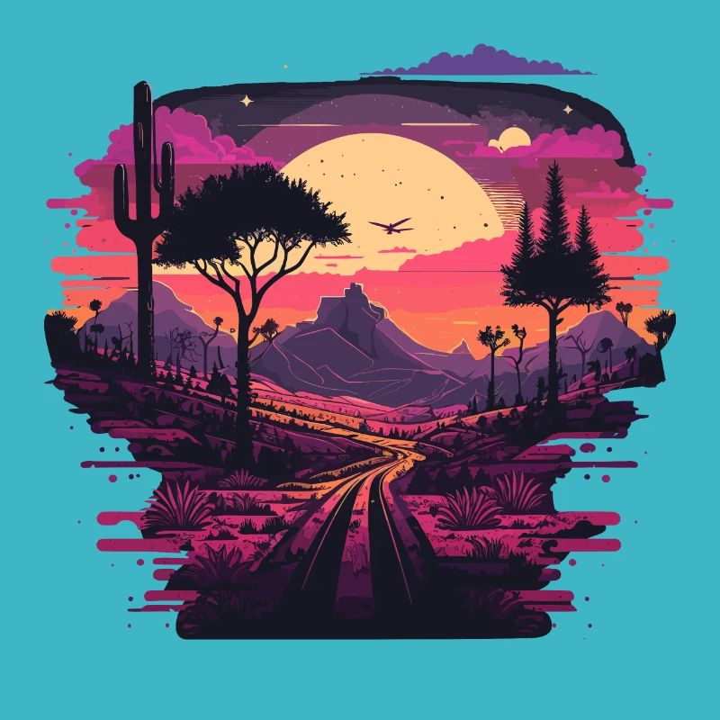 Retro Sonnenuntergang