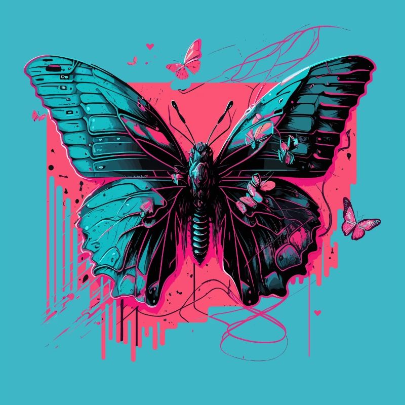 Schmetterling im Technicolor-Schein