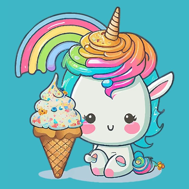Einhorn-Paradies mit Regenbogenhaar