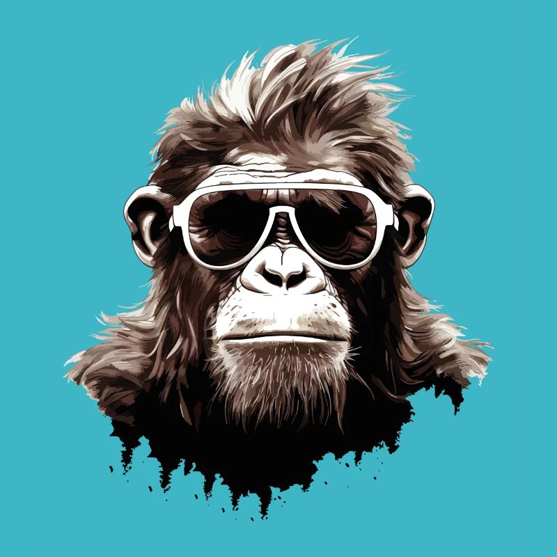 Lunettes de soleil de singe Cool Chimpanzé Gorille Art