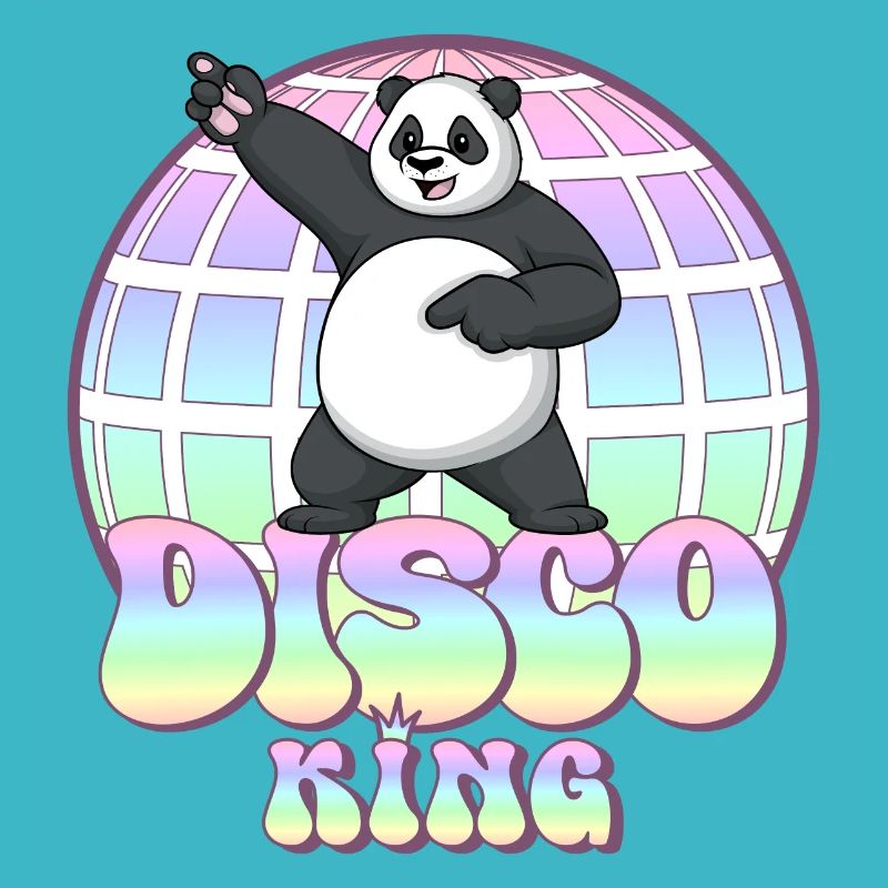 Discoking Panda 70er Jahre Discokugel Disco King