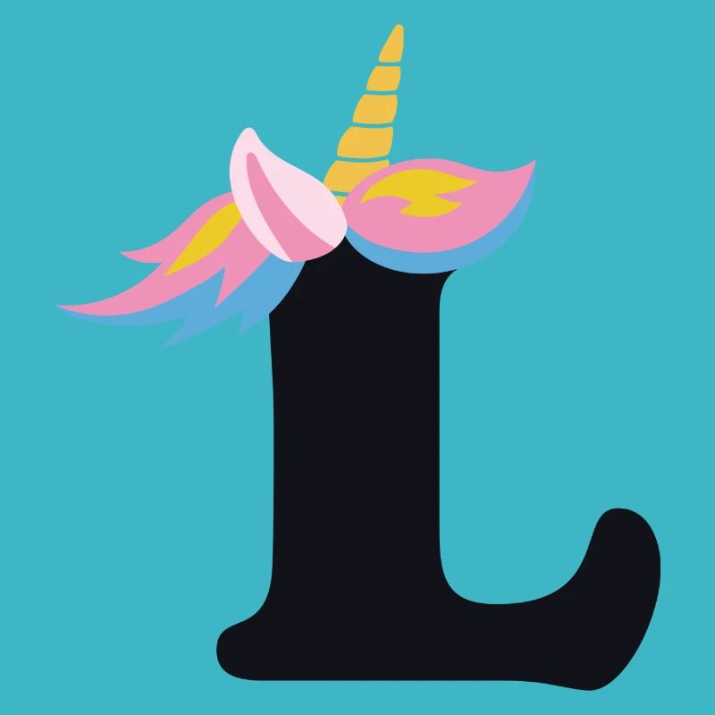 Einhorn-Buchstabe Regenbogenstyle "L" | be unique