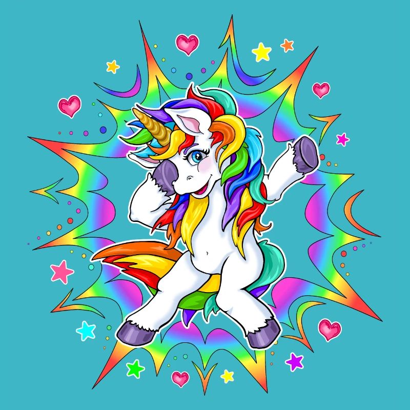 Dub Dubbing Dabbing Unicorn Unicorn Rainbow