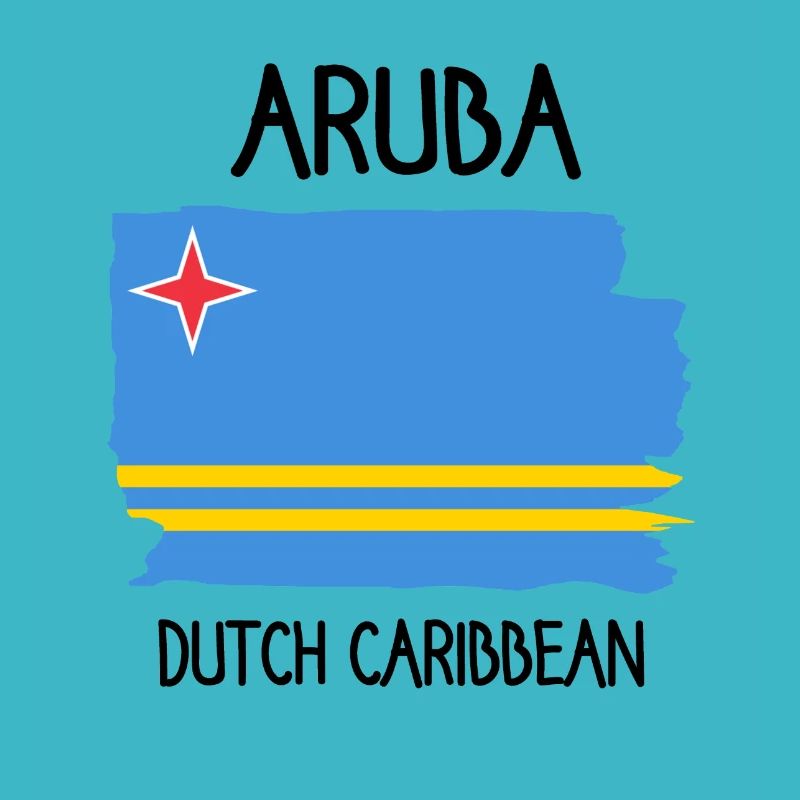 Drapeau d’Aruba - Caraïbes néerlandaises - Caraïbes