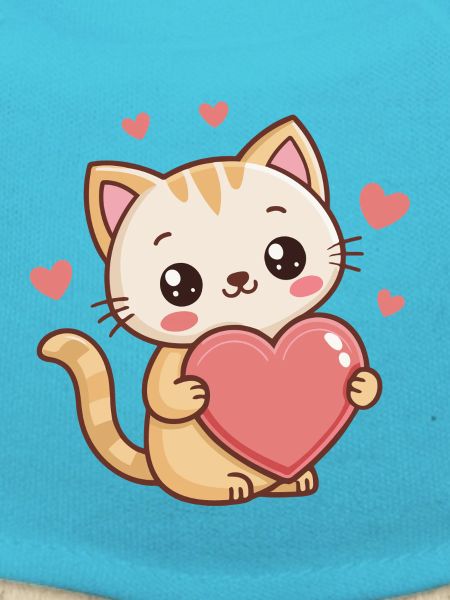 Cute kitten cartoon heart