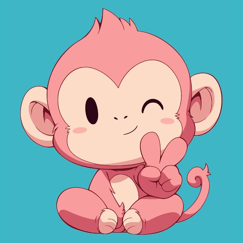 Petit Singe Rose Paix