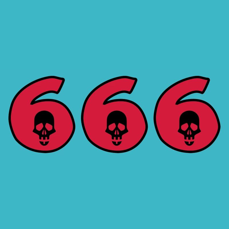 666 - Teufel - Schädel - Halloween
