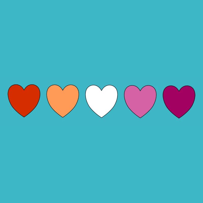 Subtle Lesbian Pride hearts
