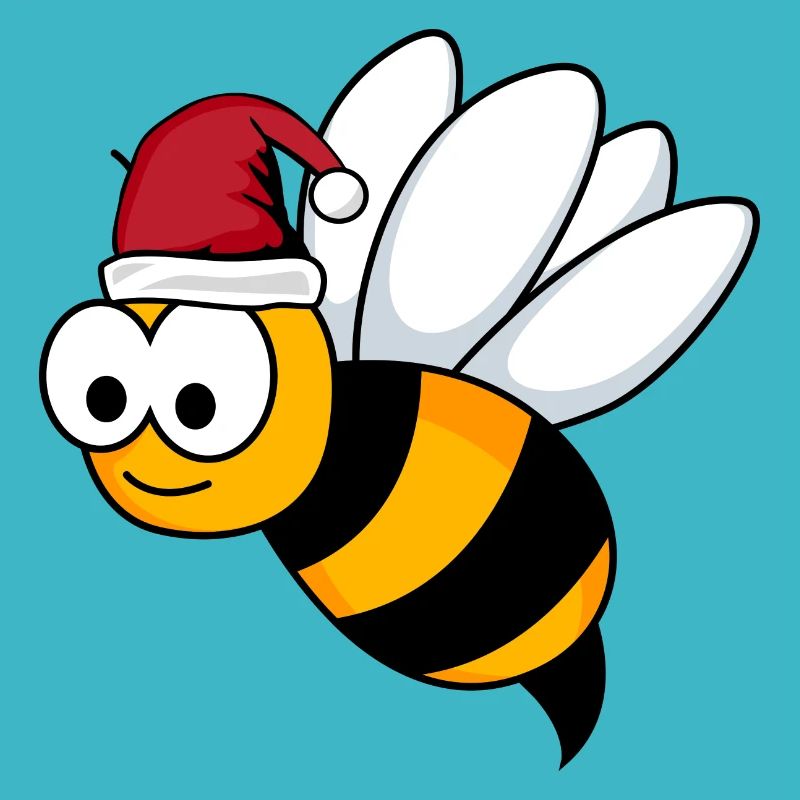Honigbiene Comic Weihnachten
