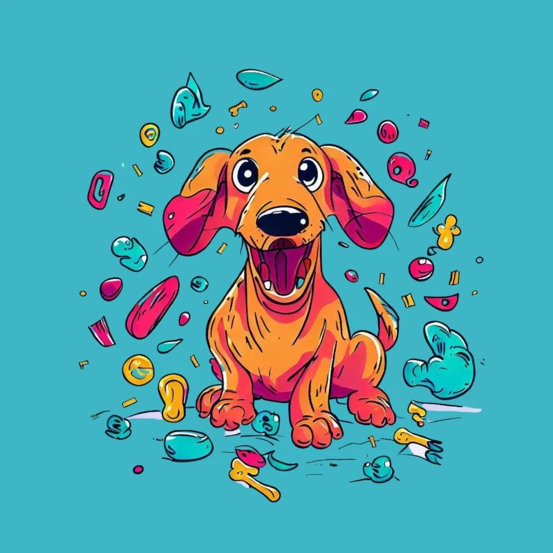 Méfait espiègle du chiot teckel