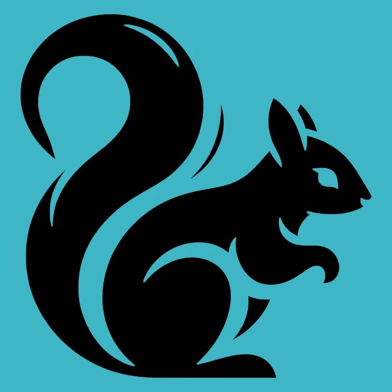 Minimalist Squirrel Silhouette