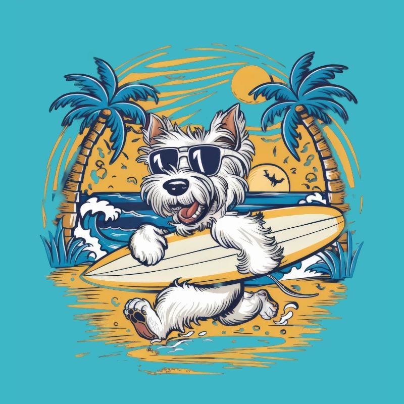 West Highland White Terrier on the Beach