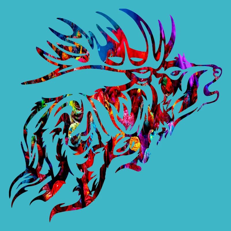 röhrender bunter Hirsch Rotwild