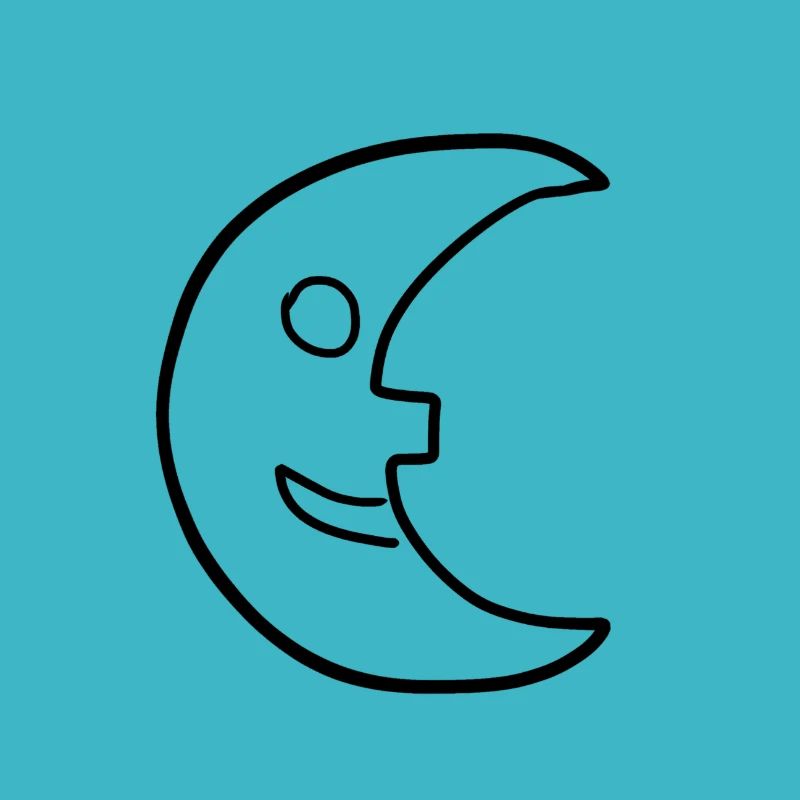 Symbole du croissant de lune nocturne