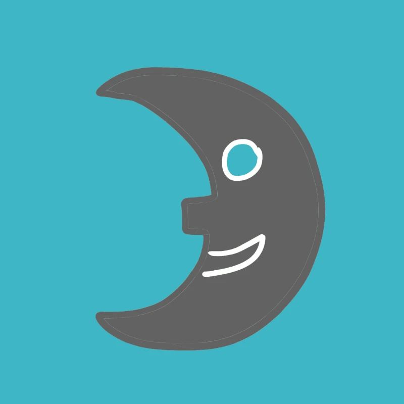 Symbole de nuit du croissant gris de lune