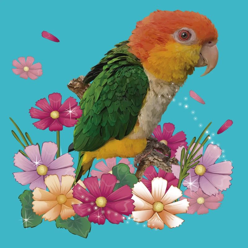 Der orangeköpfige Caique
