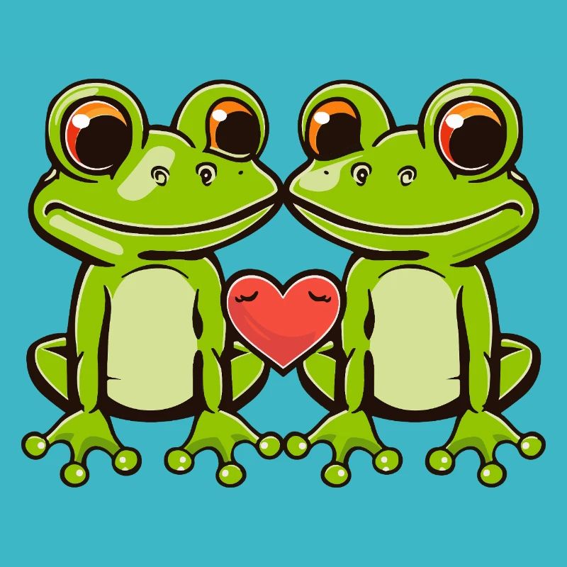 Frosch Paar Herz