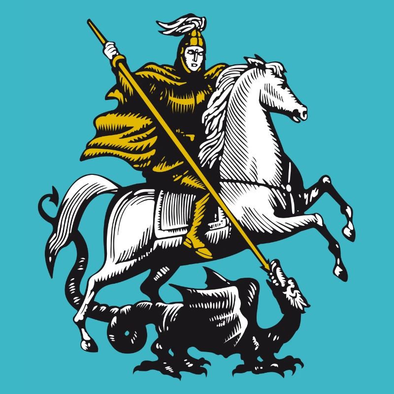 Ritter & Drache Drachentöter Pferd & Reiter