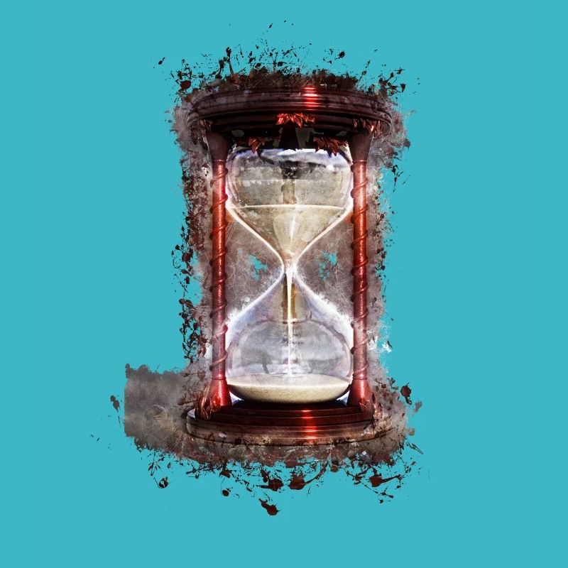 Sanduhr Zeitfluss hell glühend