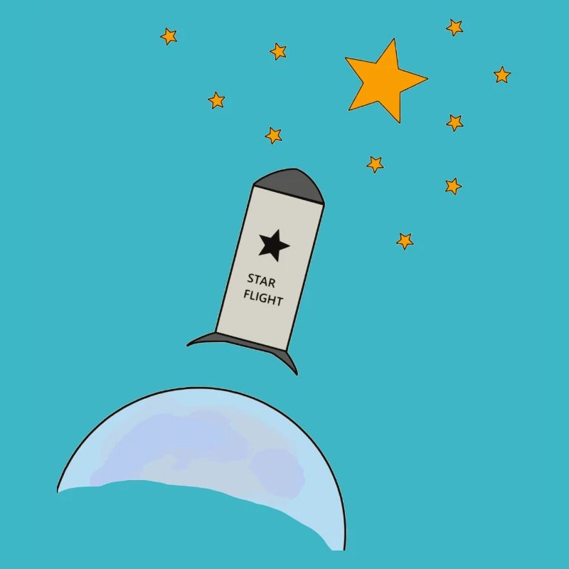 Rocket, stars, sky,
