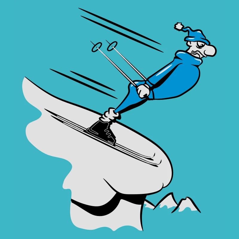 Vacances d'hiver de ski alpin drôle comique
