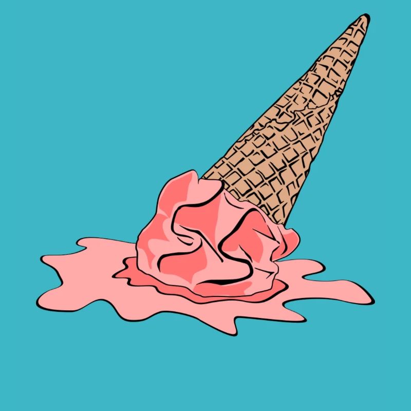 Crème glacée tombée