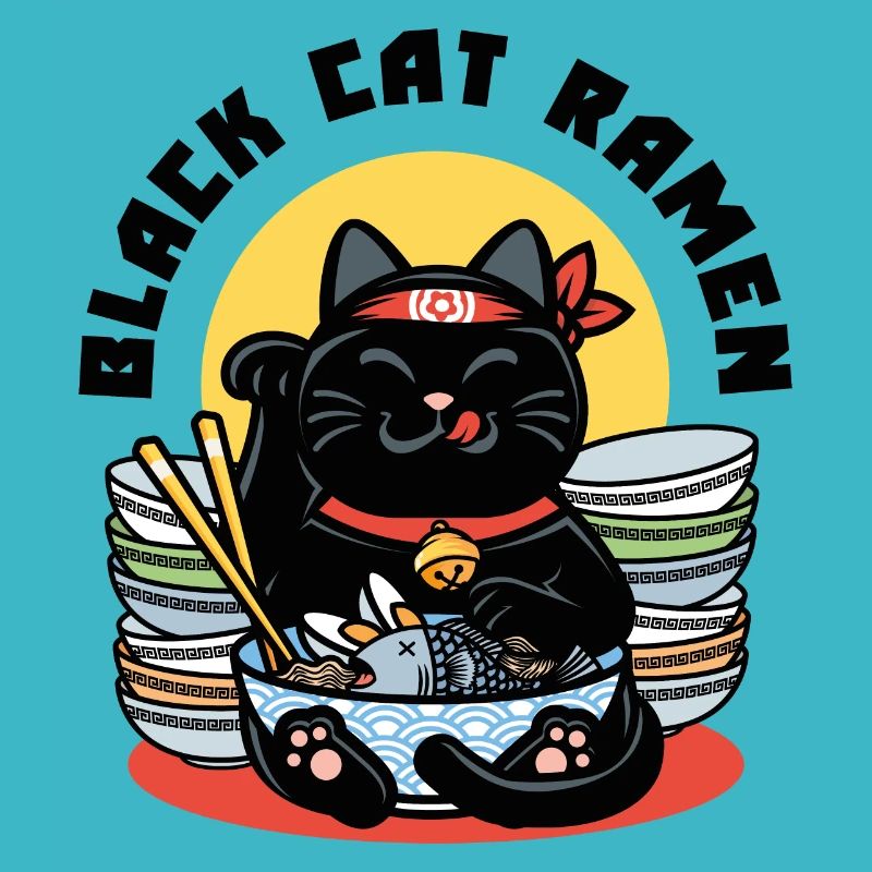 schwarze Katze Ramen