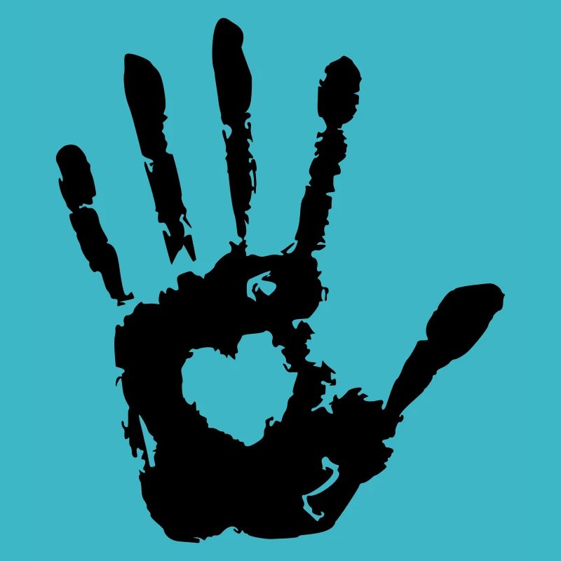 Stop Hand Left Heart Print