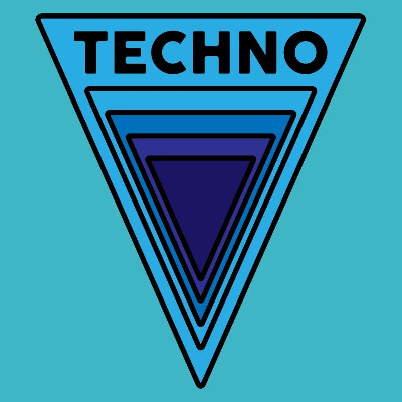 Techno Techno Techno Blue Triangles Hard Dark Acid